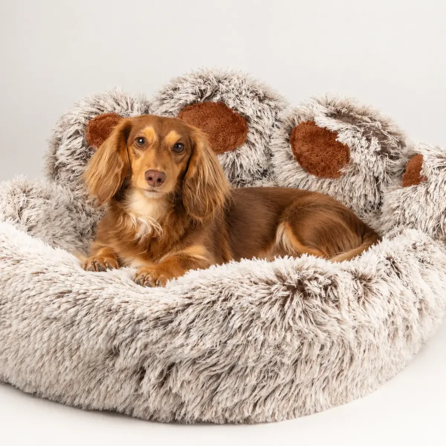 Cama Patita — Grande · 70 cm · Felpa beige