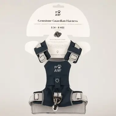 Arnés de paso Guardian — S (4-8 kg) · Gris roca · Obsidiana negra